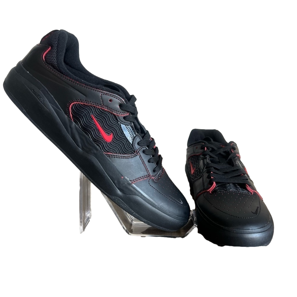 Nike NEW Men's SB Ishod Wair Black Red Skate Shoe Size 10 #330